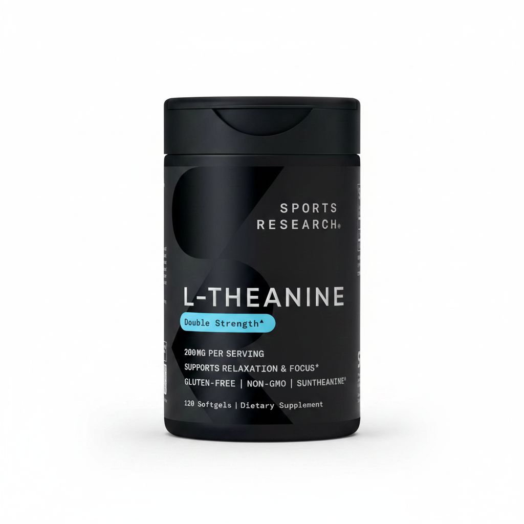 Sports Research L-Theanine 200mg with Organic Coconut Oil | Enhanced Focus & Relaxation
