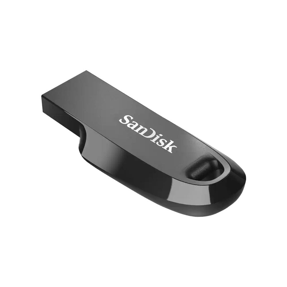 SanDisk Ultra Curve USB 3.2 Flash Drive 64GB with Compact Capless Design, Up to 100MB/s Read Speed, Keyring Loop & Plug-and-Play Storage | Black - 619659186692