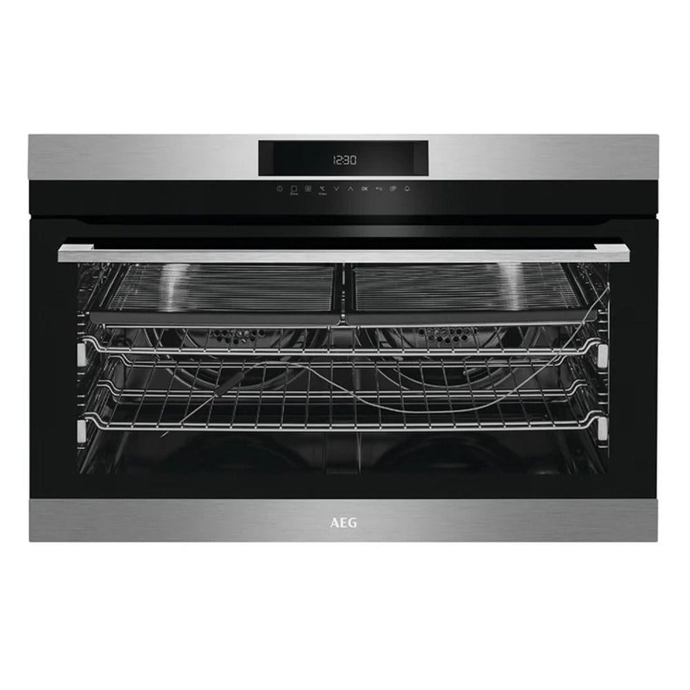 AEG 90cm Built-In Multifunction Electric Oven, 109L Capacity, Multiple Cooking Functions, Large-Capacity Design | Stainless Steel - BEK722910M