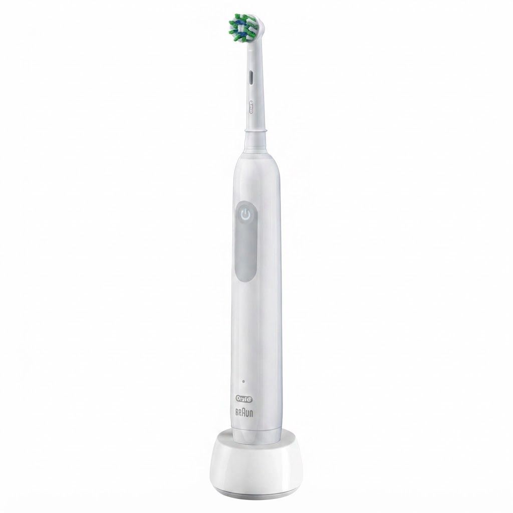 Oral-B Pro 1-1000 Rechargeable Electric Toothbrush, White - 3D Cleaning Action, Pressure Sensor