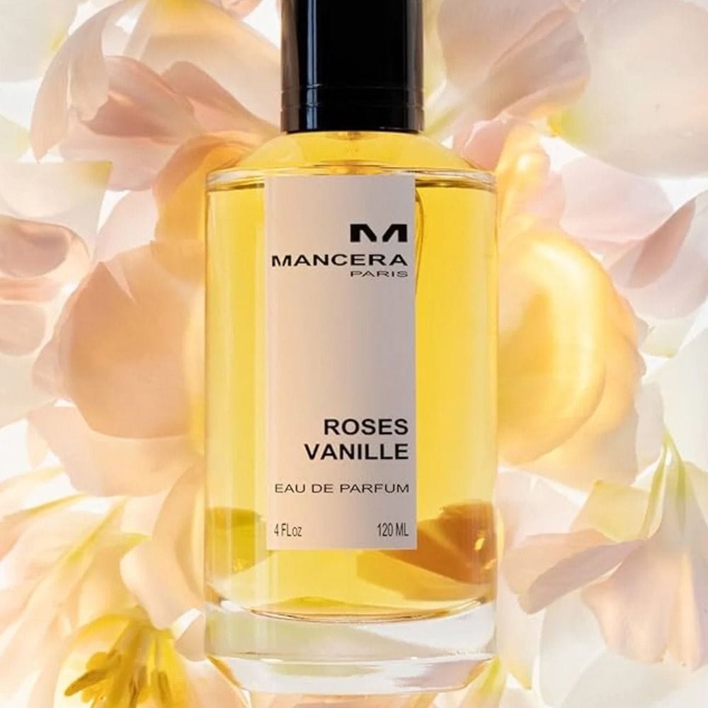 Mancera Roses Vanille Eau de Parfum Unisex, Floral Gourmand Fragrance with Rose, Vanilla, White Musk & Cedarwood - 120ml