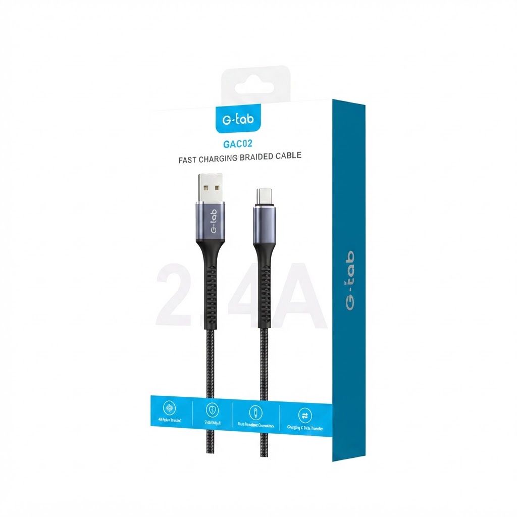 G-TAB Lightning Cable, 1.2m Nylon Braided, Fast Charging, 480Mbps Data Transfer, iPhone & AirPods Compatible | GAL02