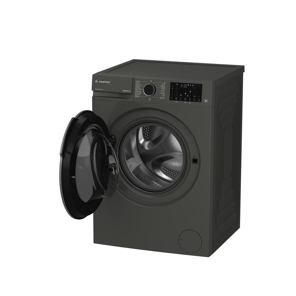 Ariston 8kg/5kg Front Load Washer Dryer, 1400 RPM Spin Speed, Multiple Wash & Dry Programs | Manhattan Gray - ARWD 085142D MME