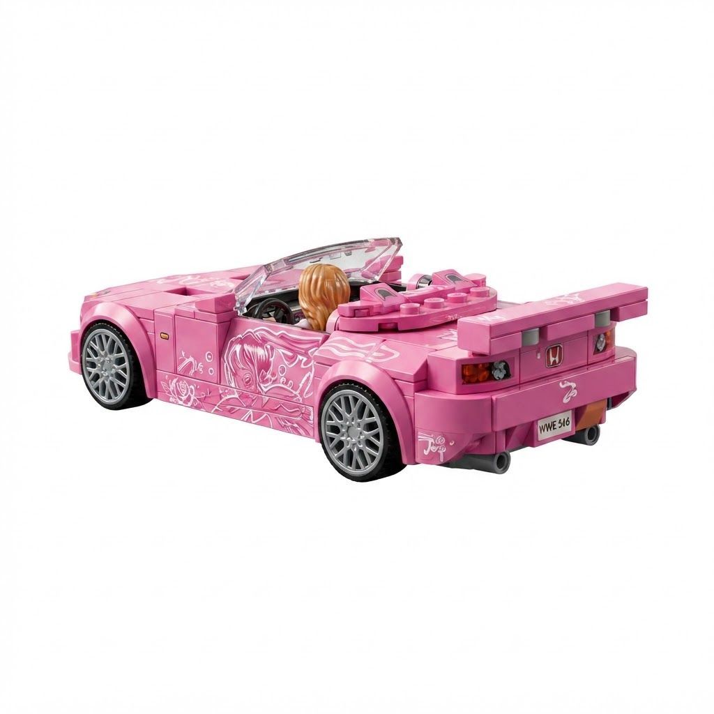 LEGO Speed Champions 2 Fast 2 Furious Honda S2000, Pink Collectible Race Car Toy for Kids Suki, 9+ years