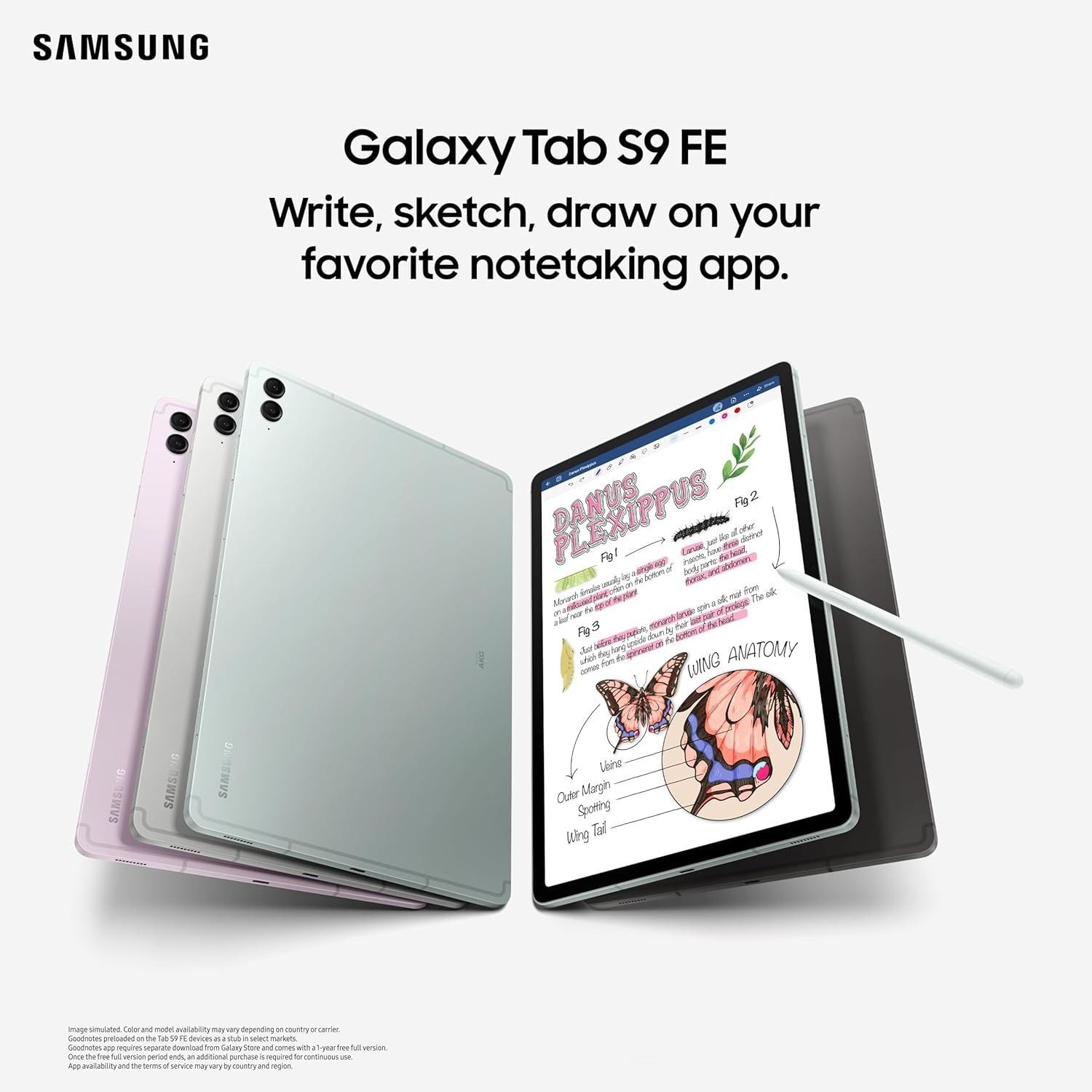 Samsung Galaxy Tab S9 FE 5G SM-X516B, 10.9" Display, 128GB+6GB RAM, 8000mAh Battery | Silver