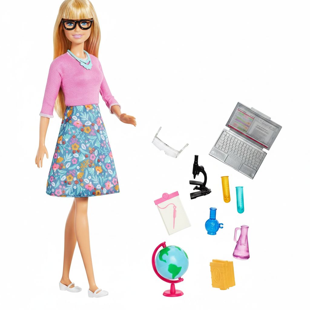 Barbie Teacher Doll with 10 Learning Accessories for Ages 3-7