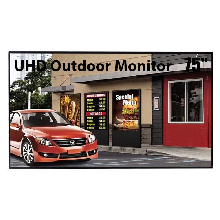 LG UHD High Brightness Open Frame Display 75 Inch, Outdoor Monitor, webOS 3.0 - Black - 75XF3C