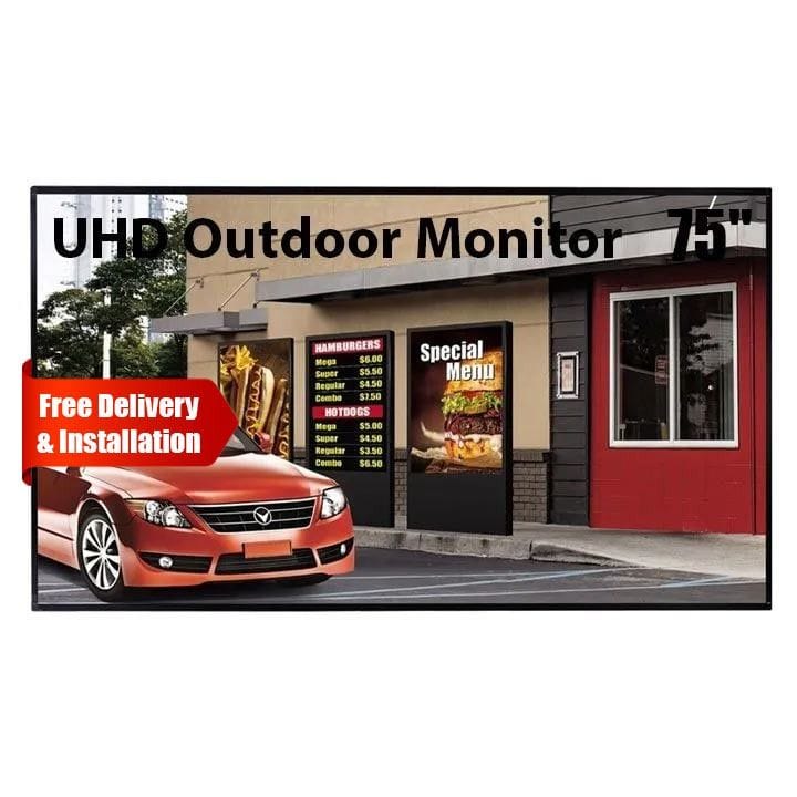 LG UHD High Brightness Open Frame Display 75 Inch, Outdoor Monitor, webOS 3.0 - Black - 75XF3C