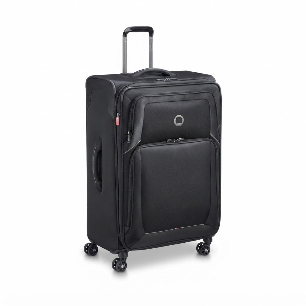 Delsey Optimax Lite 3-Piece Hardside Spinner Luggage Set, Lightweight Expandable Suitcases, Hardside Polymer, TSA Approved Combination Lock | Black
