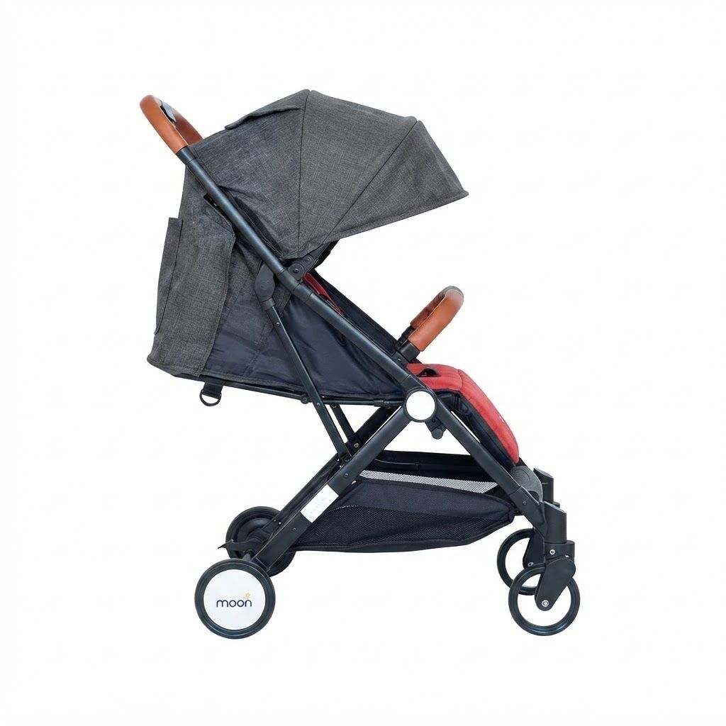 The Moon Brand Ritzi Lightweight Travel Cabin Stroller - Foldable Pushchair for Baby & Toddler (0 Up to 18 kg, 0 Months+, 5-Point System