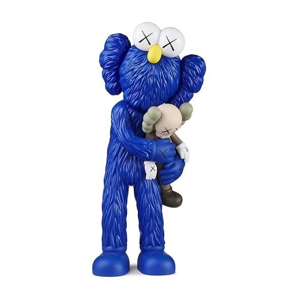 Luxury Signature Kaws Toy Figure, Blue Collectible Art Figure, 31cm Decorative Display Sculpture