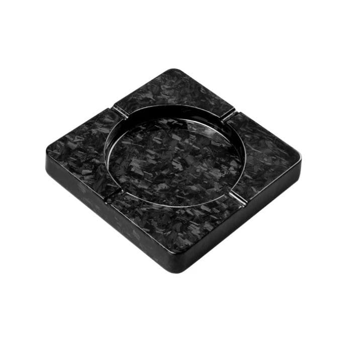 T-Carbon Carbon Fiber Ash Tray, 3K Woven Toray Carbon Fiber Construction, Premium Luxury Cigar Ashtray, Modern Tabletop Smoking Accessory