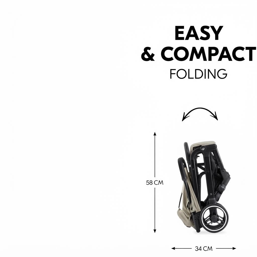 Hauck Travel N Care Plus Travel Buggy Lightweight Foldable Stroller for Kids up to 25kg, One-Hand Fold, Combines Portability with Superior Comfort | Velvet Olive 