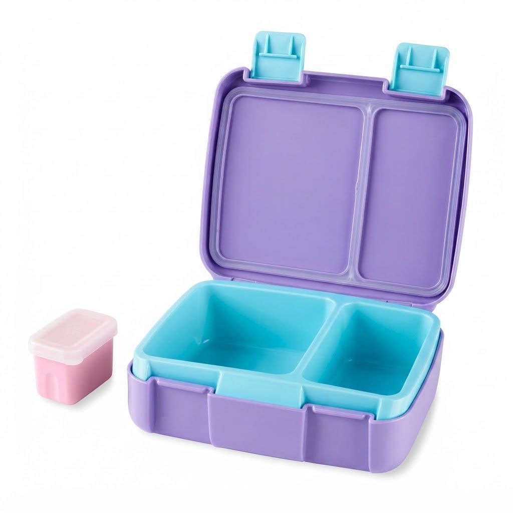 Skip Hop Zoo Bento Narwhal Lunch Box 3+ Years, Secure Seal Helps Prevent Messes, Flexible Carry Handle, Dishwasher-safe - Multicolour