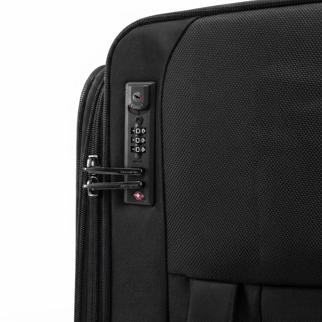 Samsonite Synch 57cm Cabin Spinner Suitcase, Expandable Carry-On with TSA Lock, Front Access, 100% Polyester | Black