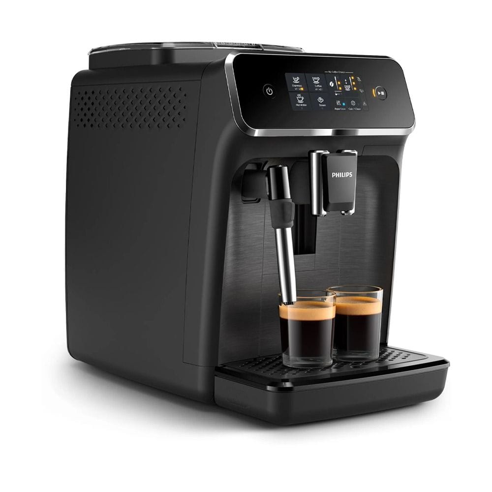 Philips Series 2200 Fully Automatic Espresso Coffee Machine, 15-Bar Pressure, Classic Milk Frother, Touch Display & 12-Step Ceramic Grinder | Matte Black - EP2220/10