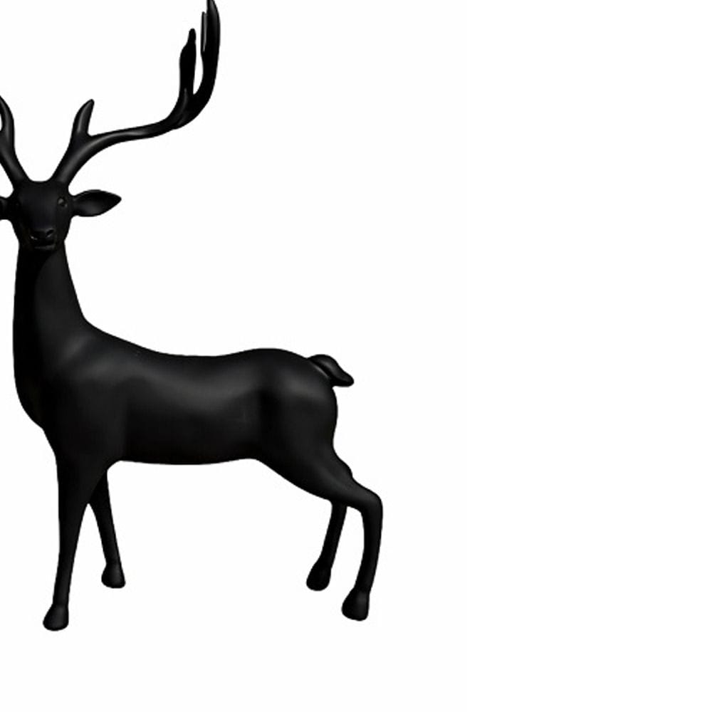 Luxury Signature Black Reindeer Figurines, 2 Piece Resin Deer Statue Set, Modern Decorative Showpieces for Home, Living Room, Office & Tabletop Decor
