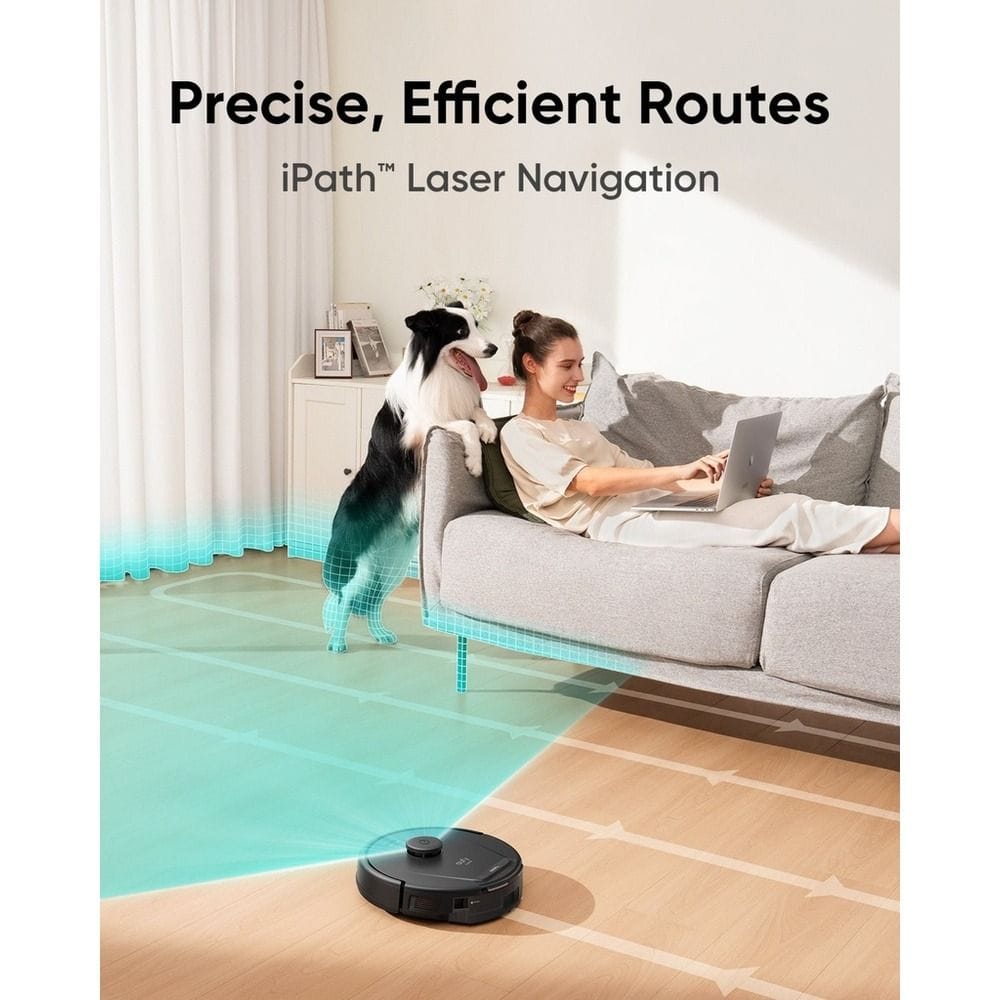 Eufy Clean L60 Hybrid Robot Vacuum & Mop, 5000Pa Suction, iPath Laser Navigation, AI.Map 2.0 | Black | T2268V11