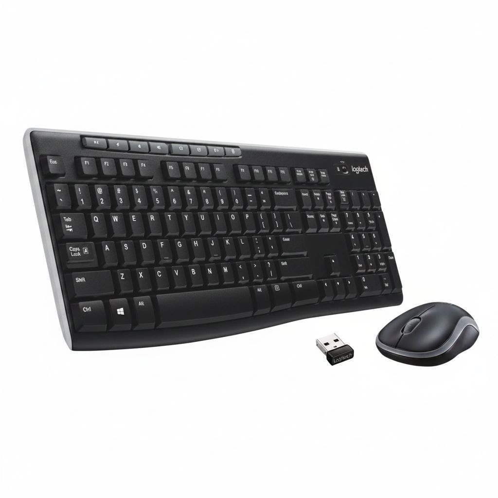 Logitech MK270r Wireless Keyboard and Mouse Combo for Windows, 2.4 GHz Wireless, Spill-Resistant Design, 8 Multimedia & Shortcut Keys - Black