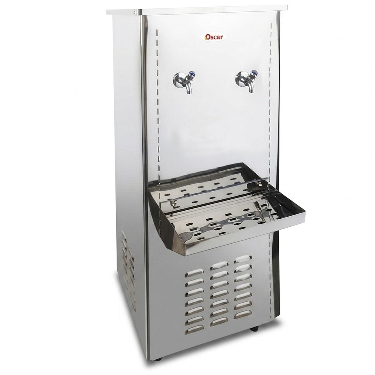 Oscar 25 Gallon Water Cooler, Stainless Steel Body, 2 Water Dispensing Taps, Efficient Cooling | Silver - OC25T2