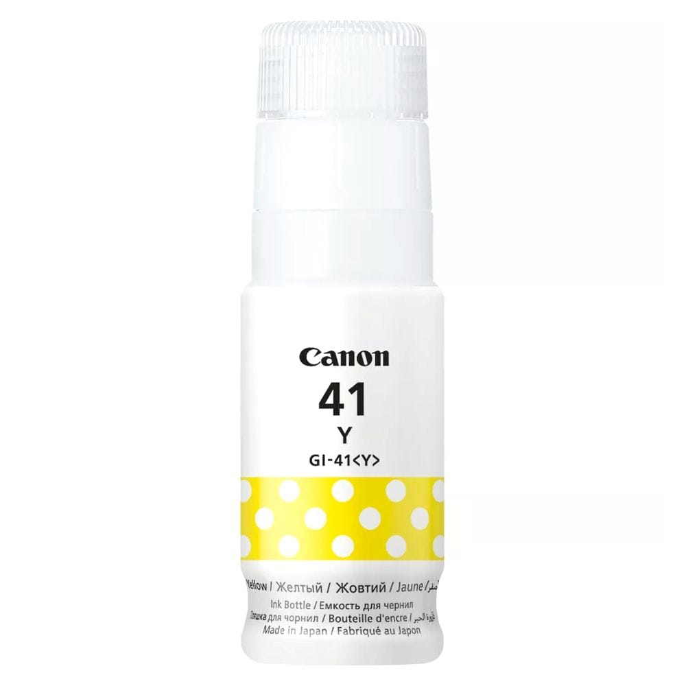 Canon GI-41 Yellow Ink Bottle, Genuine Canon Ink, 7700-Page Yield, Refillable Ink Tank System & PIXMA MegaTank Printer Compatibility | Yellow - 4549292169805