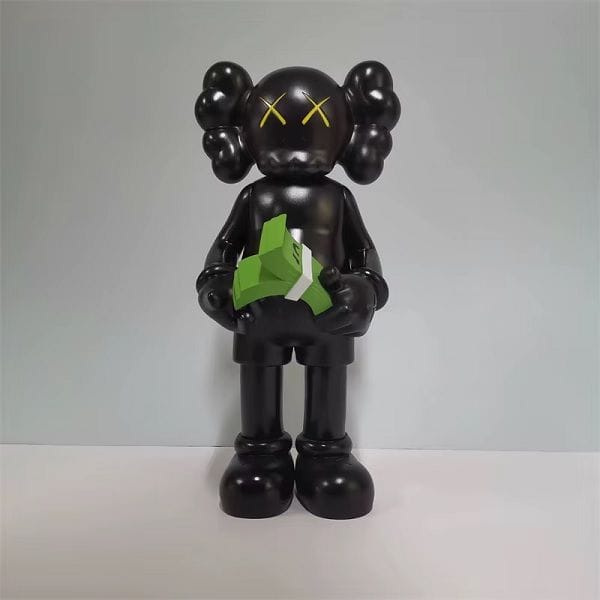 Luxury Signature Kaws Cash Figure Black, 30cm Collectible Art Statue, Modern Vinyl Resin Display Ornament for Home, Office, Shelf & Gift