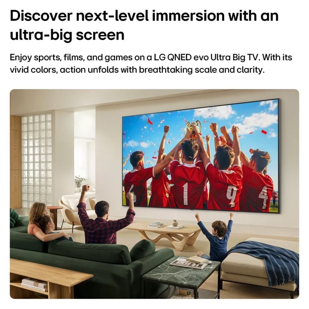 LG 86 Inch evo AI QNED Mini LED 4K Smart TV - Dynamic QNED Color Pro, Alpha 8 AI Processor Gen3, 144Hz FreeSync/VRR | 86QNED85B6T.AMRG