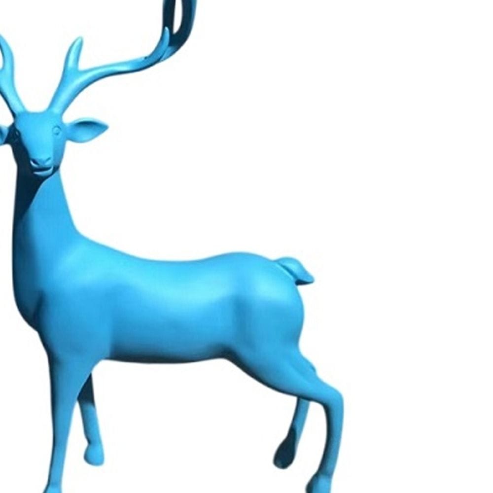 Luxury Signature Light Blue Reindeer Figurines, 2 Piece Resin Deer Statue Set, Modern Decorative Showpieces for Home, Living Room, Office & Tabletop Decor