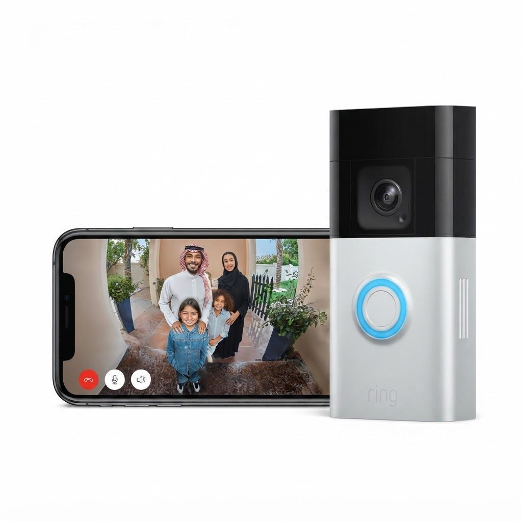 Ring Battery Video Doorbell Plus, 1536p HD Head-to-Toe Video, Colour Night Vision, Wireless Smart Security Camera with Two-Way Talk