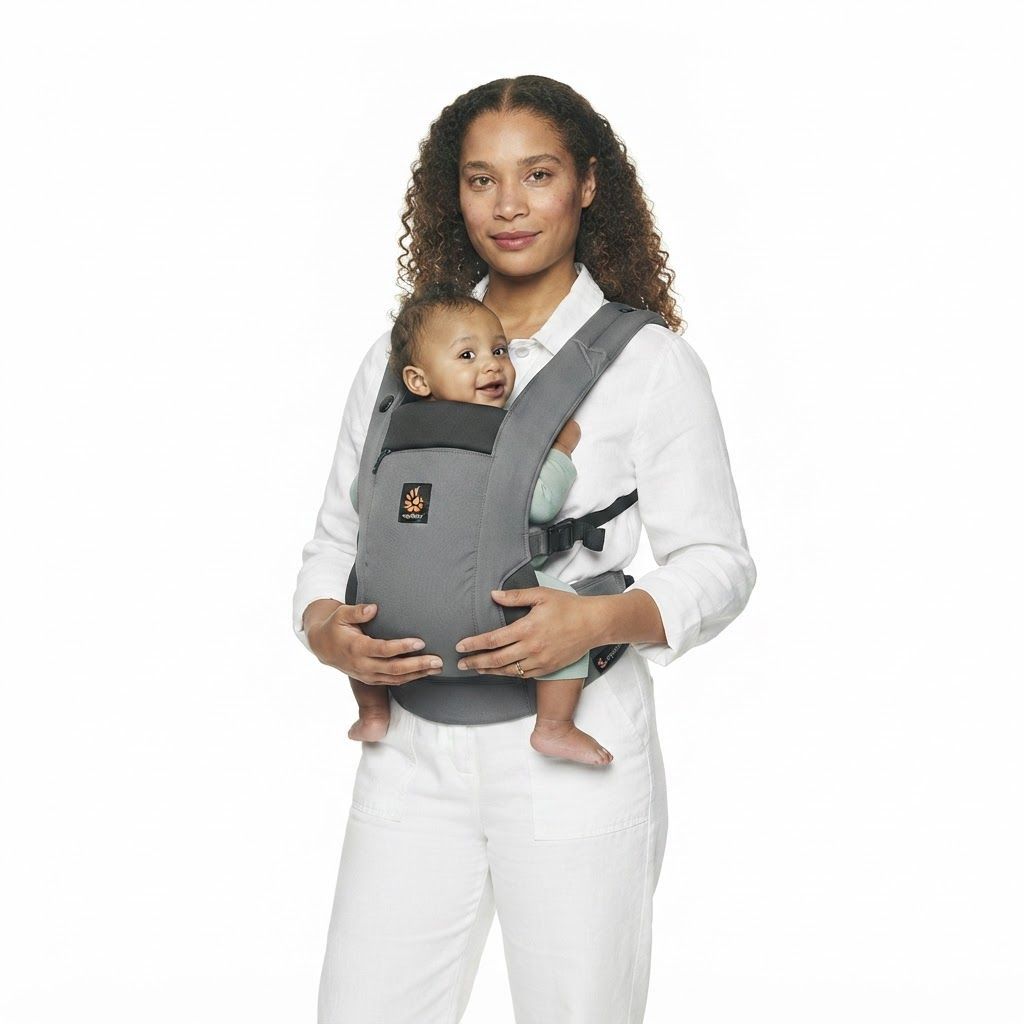 Ergobaby Away Baby Carrier, Designed For Spontaneity, Ultra-Light And Compact Design, Built-In Safety and Protection - Graphite Gray