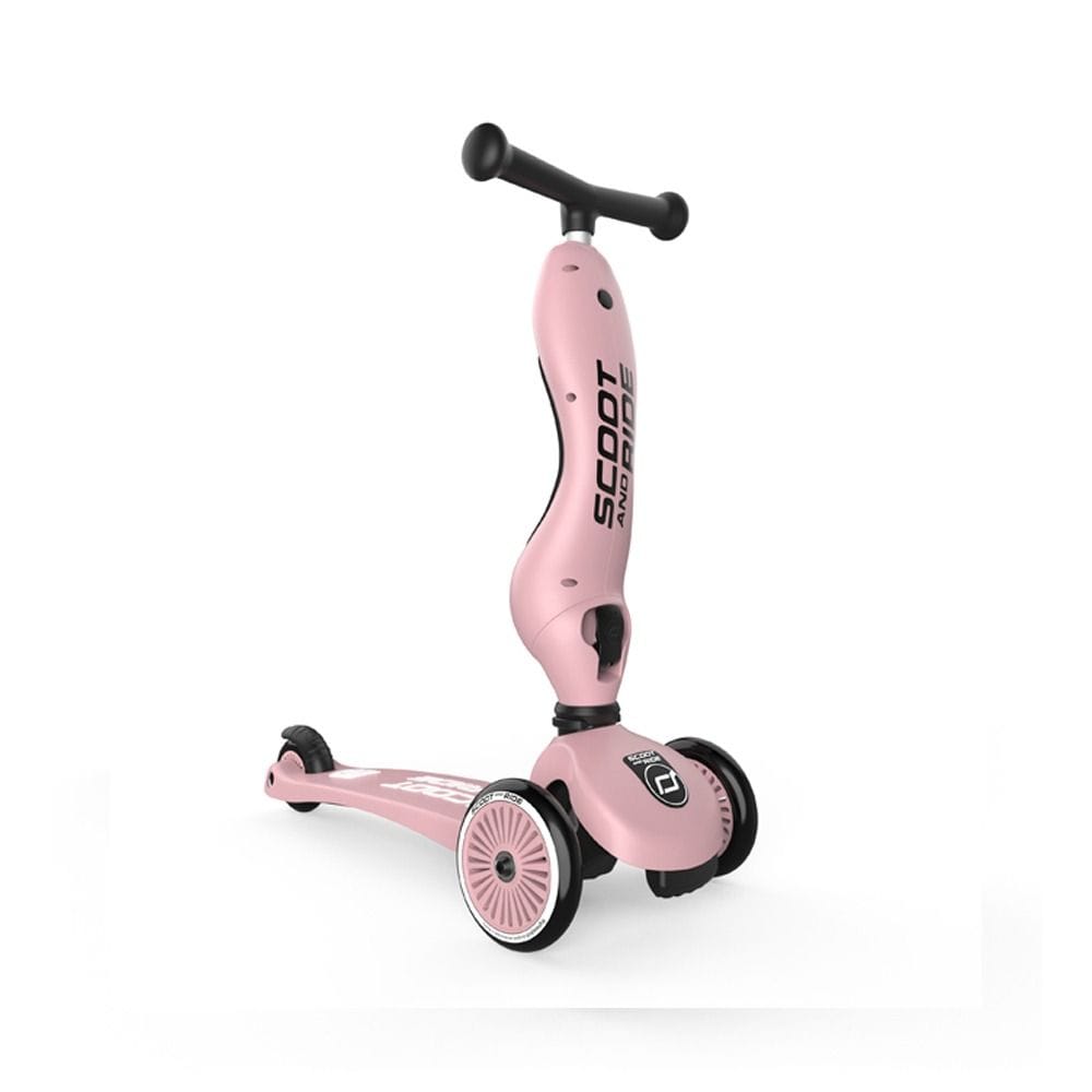 Scoot & Ride Highwaykick 1 Scooter 1-5 Years, 2 In 1 Design, Long-Lasting Riding Fun, Innovative Safety Pad - Rose