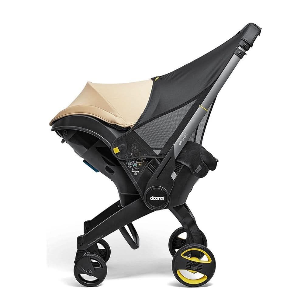 Doona Sunshade Extension, Provides Extra Protection From Sunlight, Easy Snap On Attachment, Compact Carry Bag Included, Easy To Wash - Black