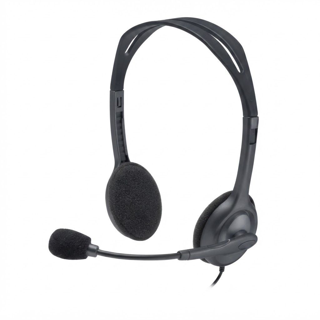Logitech H111 Stereo Wired Headset with Noise-Cancelling Microphone - 3.5mm Jack Universal |Black