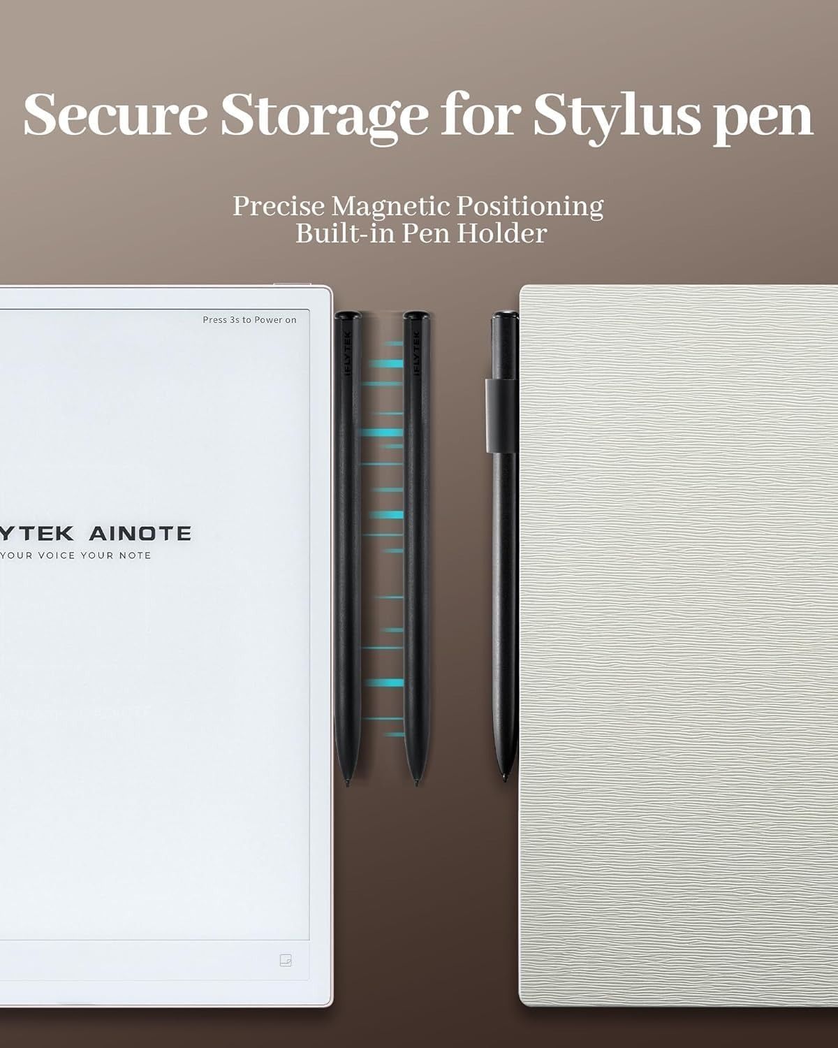 iFLYTEK AINOTE 2 Bundle 10.65" AI E-Ink Digital Paper Tablet, 300PPI, Wacom Stylus, GPT-5 Meeting Summaries, Protective Folio & Pen Refills Included