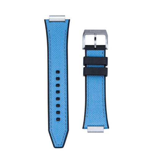 Saatchi Blue Nylon Fabric Watch Strap, Premium Textile Replacement Band 