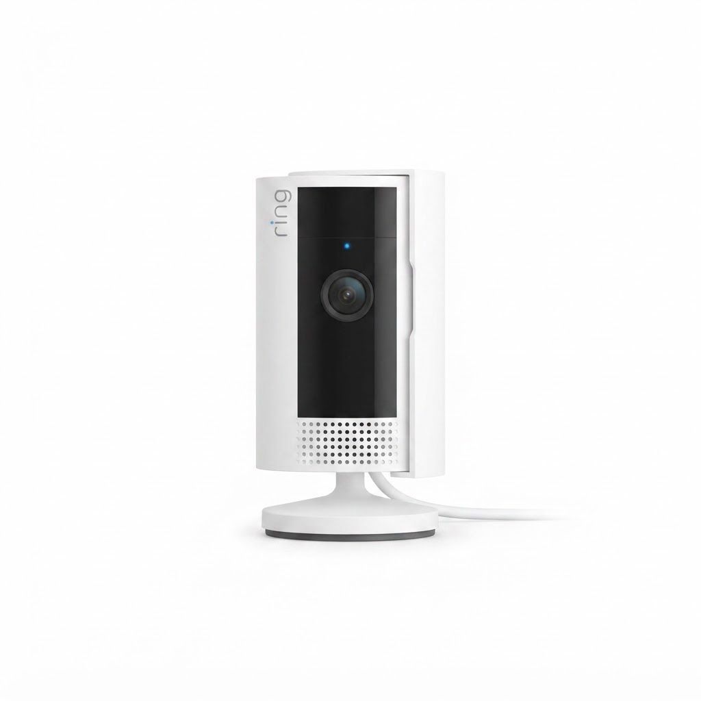 Ring Indoor Camera (2nd Gen) – 1080p HD Plug-In Pet Security Camera with Two-Way Talk, Manual Privacy Cover, Color Night Vision, Advanced Pre-Roll |White