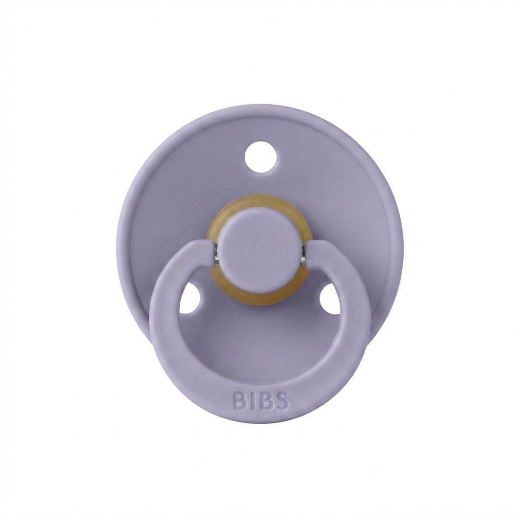 BIBS Latex Round Pacifier 0-6 Months Size 1 2 Pack, Vents For Air Circulation, Round Nipple Shape, Lightweight And Timeless Design - Sage/Cloud