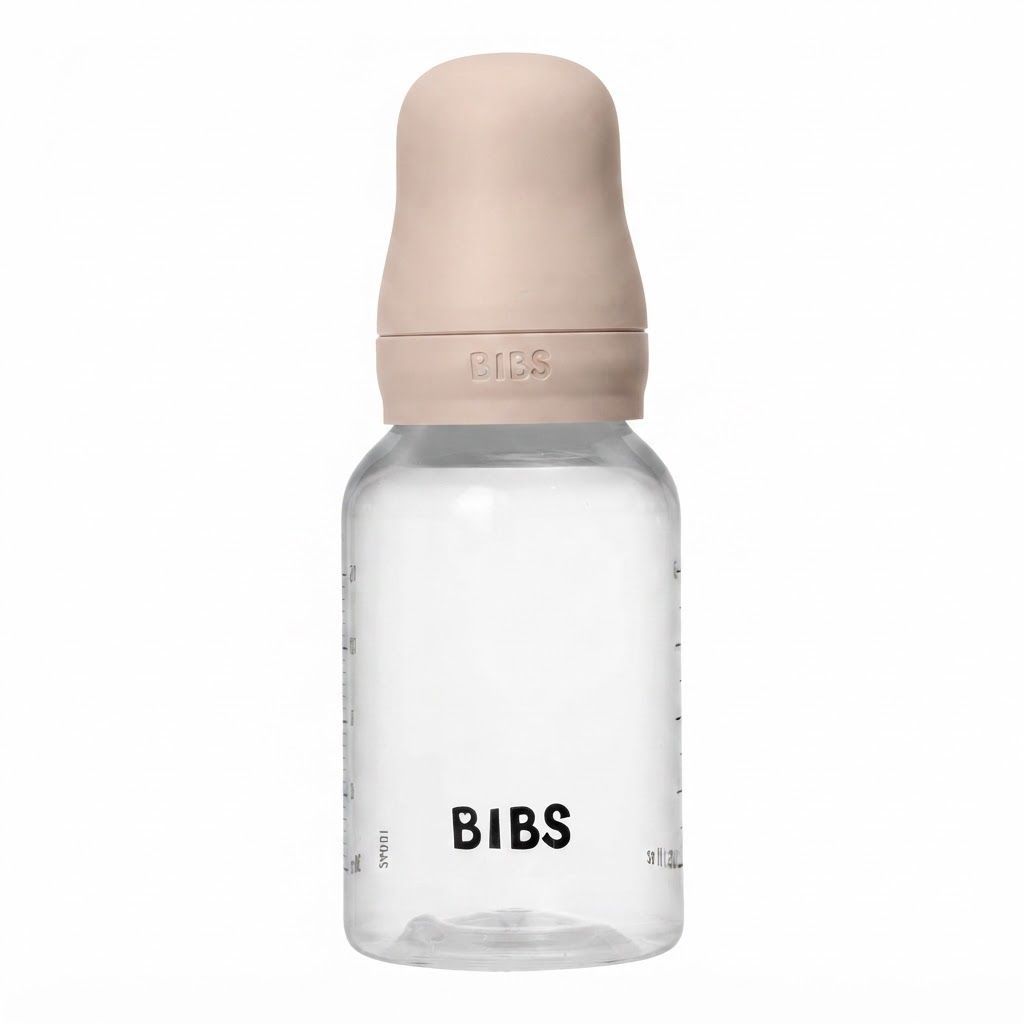 BIBS Slow-Flow Bottle With Latex Nipple 150ml, BPA-Free, Anti-Colic And Lightweight Design, Natural Comfort - Blush