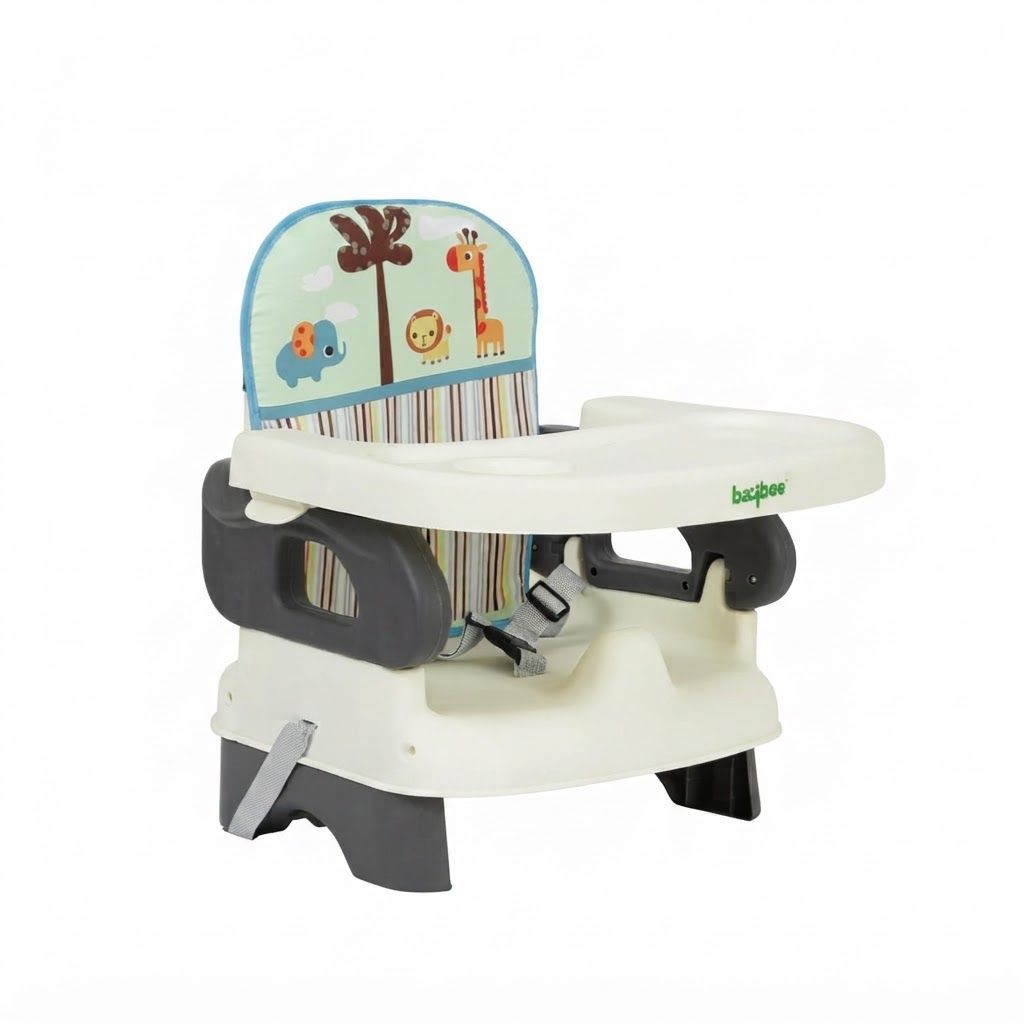 Baybee 2-in-1 Baby Booster Seat for Dining, Portable Feeding Chair with Removable Tray & 3-Point Safety Harness
