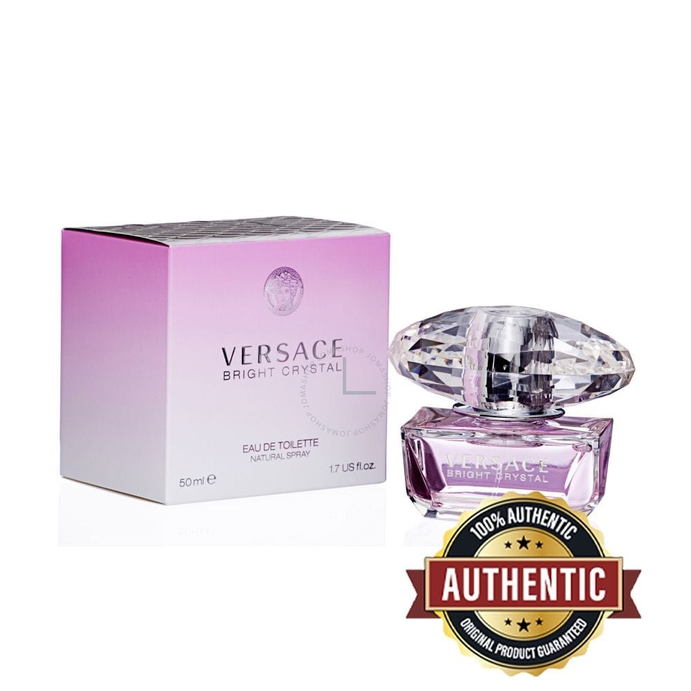 Versace Bright Crystal Eau de Toilette for Women, Fresh Floral Fragrance with Pomegranate, Peony, Magnolia, Amber & Musk - 50ml