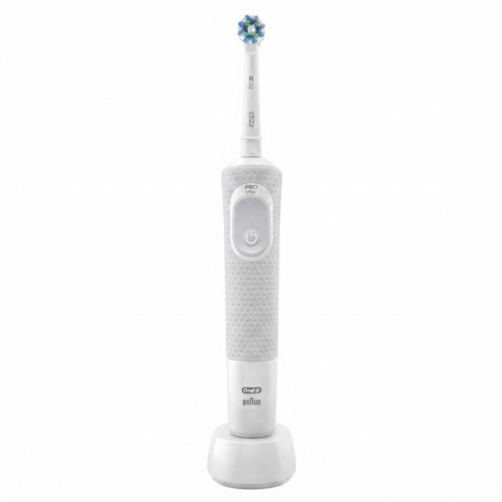 Oral-B Vitality D100 Electric Toothbrush Bundle, Black & White - 1+1 Free Set with CrossAction Brush