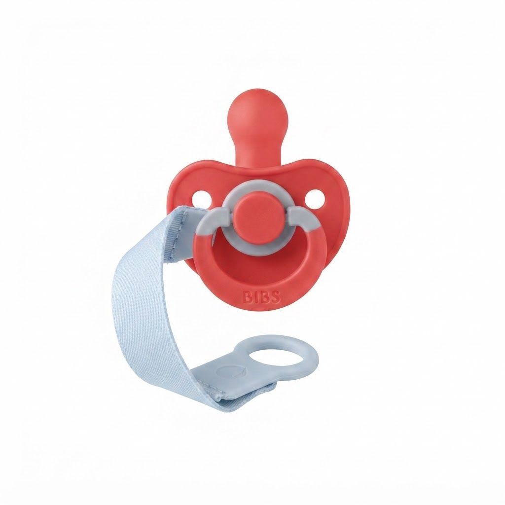 مشبك لهاية بحلقة BIBS لعمر +0 أشهر، فتحة أمان كبيرة جداً، تصميم تثبيت بيد واحدة، استخدام طويل الأمد وراحة بال - بترولي