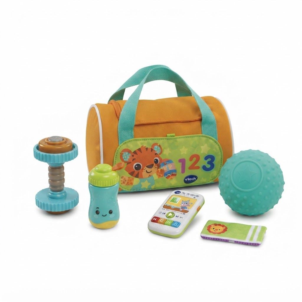 VTech My 1st Gym Kit Interactive Baby Fitness Toy with 4 Role-Play Accessories, Musical Phone