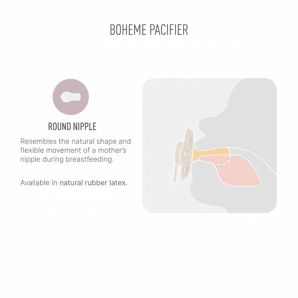 BIBS Boheme Latex Pacifier Size 2 6+ Months 2 Pack, Comforting And Stimulating, Natural Rubber Nipple, Lightweight Shield Design - Vanilla/Peach