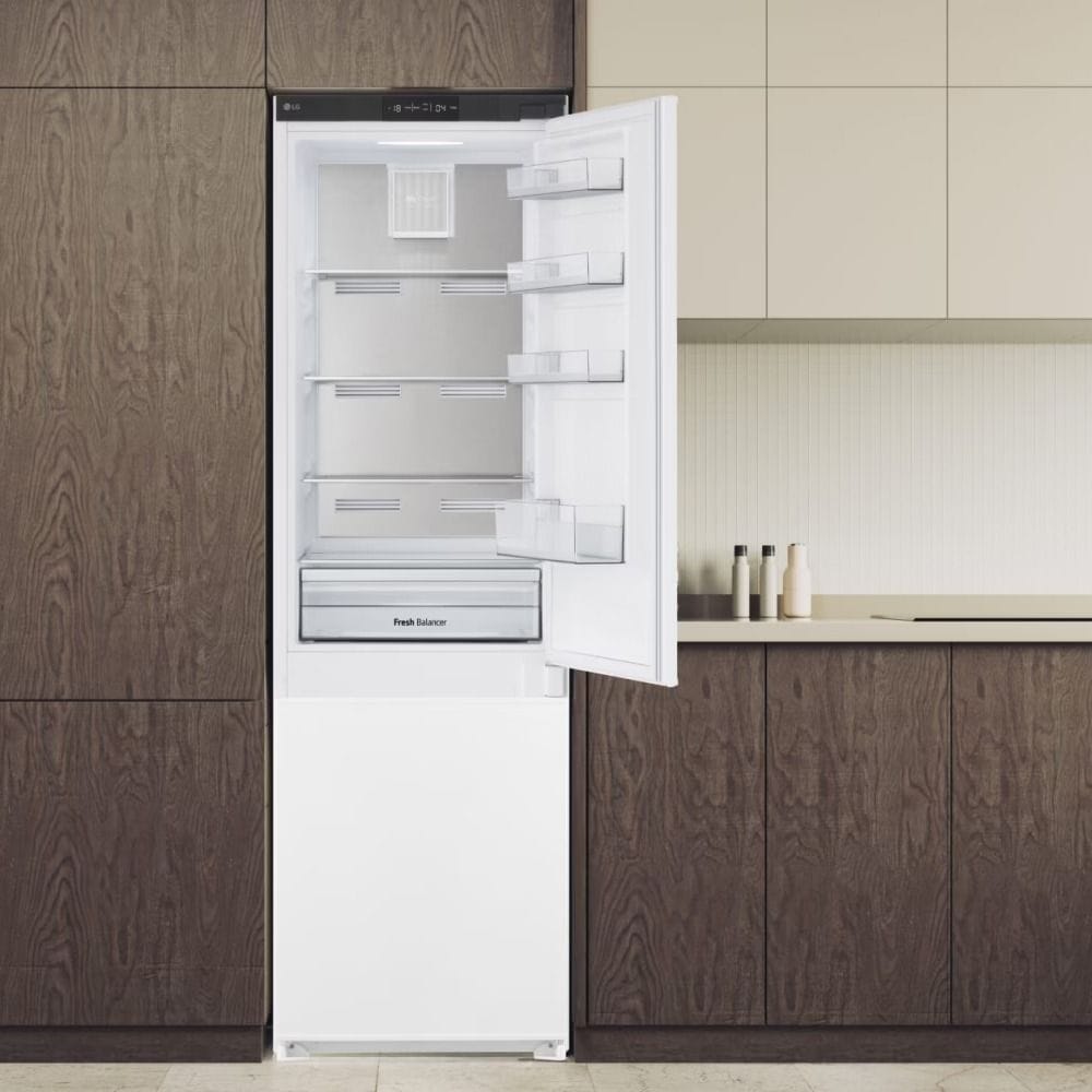 LG 233L Built-In Bottom Freezer Refrigerator, No Frost Cooling, Multi Air Flow, DoorCooling+, Smart Inverter Compressor | White - GNM12VWHN.AVWRGCC
