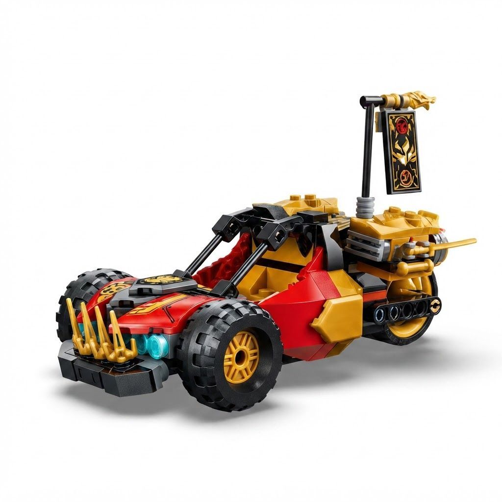 LEGO NINJAGO Kai and Cole Combiner Vehicles 2-in-1 Transforming Ninja Toy, Off-Road 7+ Years, 2 (Reconfigurable)