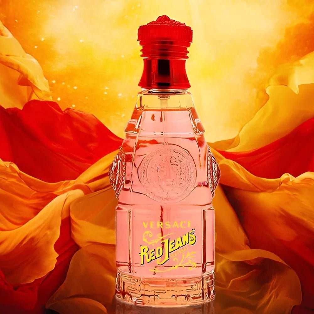 Versace Red Jeans Eau de Toilette for Women, Floral Fruity Fragrance with Peach, Freesia, Rose, Vanilla & Sandalwood - 75ml