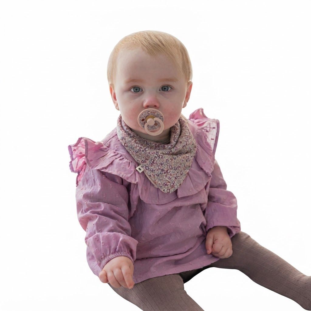 BIBS X Liberty Eloise Bandana Bib, Adjustable Neck Closure?, 100% Organic Cotton, Soft And Breathable Fabric - Blush