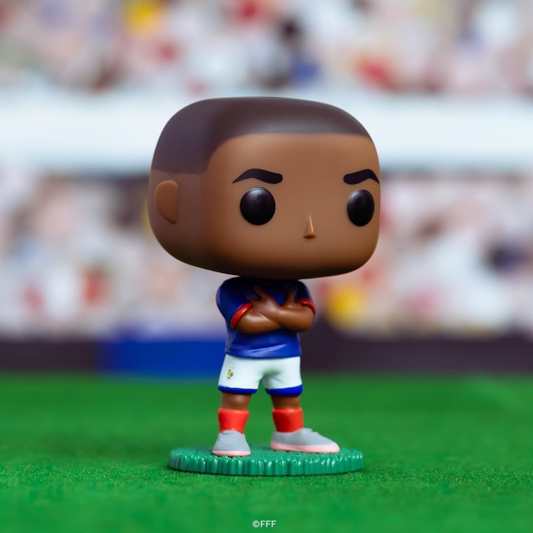 مجسم فينيل قابل للتجميع من فانكو بوب! للاعب كرة القدم الفرنسي كيليان مبابي، كأس العالم 2026 - المنتخب الفرنسي الرسمي
