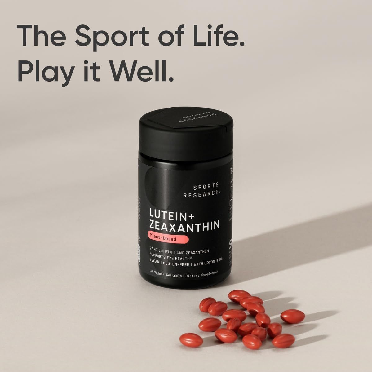 Sports Research Lutein & Zeaxanthin - Vegan Eye Health Capsules